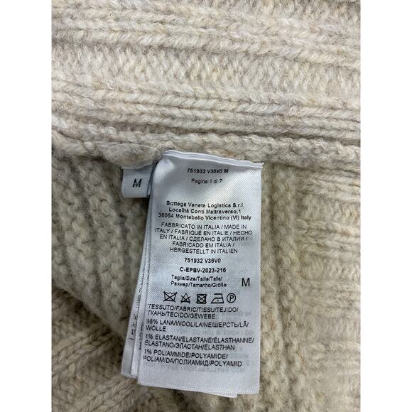 Bottega Veneta White Wool Turtleneck Sweater Size M - Picture 5 of 5